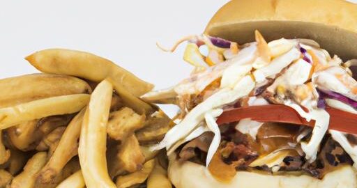 Hamburger s hranolkami a coleslaw