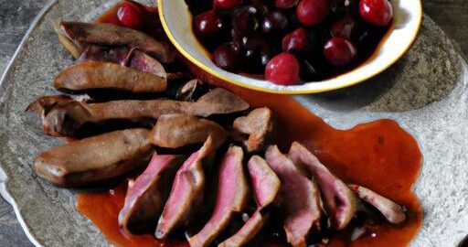 Kachní prsa s višňovou omáčkou