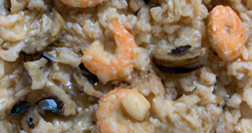 Risotto s houbami a krevetami