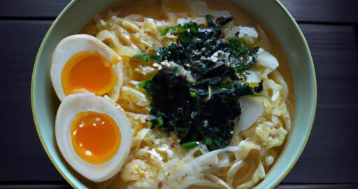 Ramen s vaječným nočníkem a bambusou