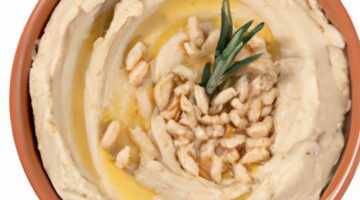 Hummus s tahini a piniovými oříšky