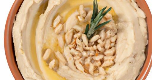 Hummus s tahini a piniovými oříšky