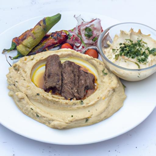 Grilované jehněčí kofta s humusem