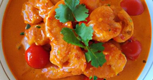 Rajčatová krevetová kari s kokosem