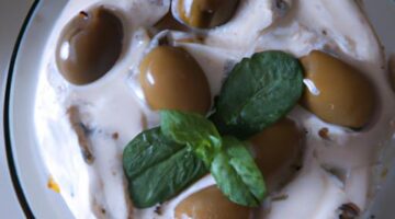 Labneh s olivami a mátou