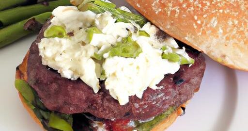 Telecí burger s chřestem a kozím sýrem