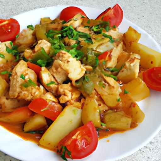 Íránský zeleninový tahčín s kuřetem