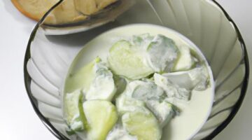 Bůček s okurkou a jogurtem