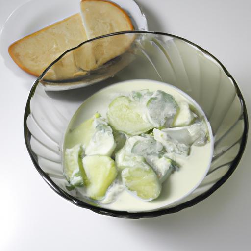 Bůček s okurkou a jogurtem