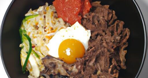 Korejský bibimbap s hovězím masem
