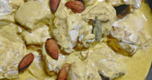 Korma s kuřecím masem a mandlí