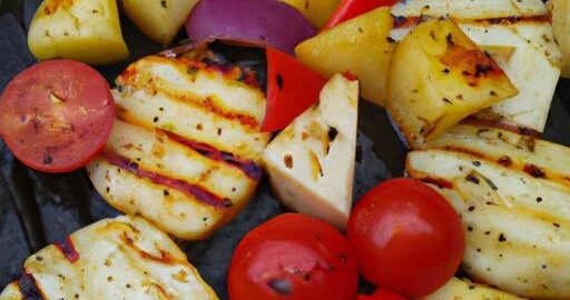 Grilovaný sýr halloumi s zeleninou