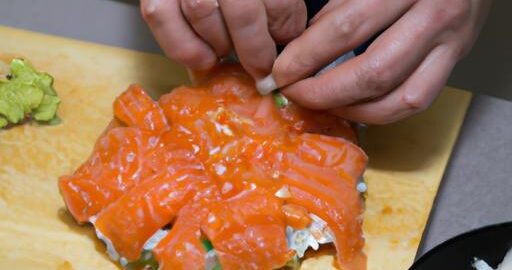 Sushi z lososového tataru