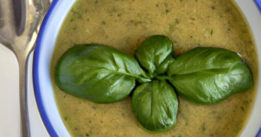 Rajská polévka s čerstvými bazalkami