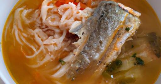 Rybí polévka s kimchi a nudlemi