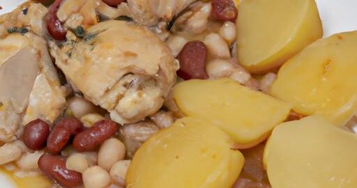 Kuře s bramborami a fazolemi