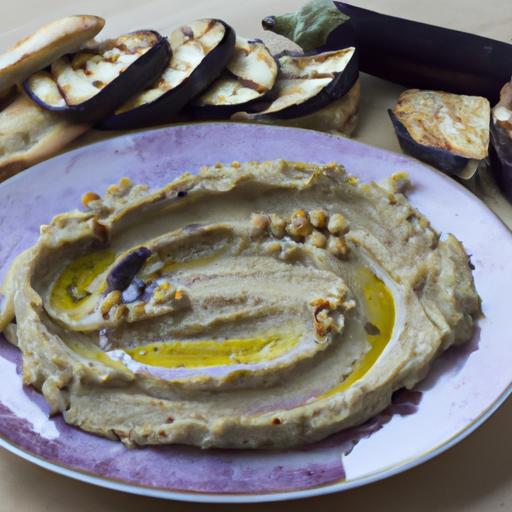Hummus s grilovanou baklážánem