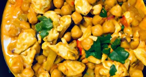 Kokosový kuřecí kari s cizrnou