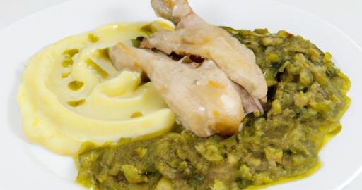 Kuře s bramborovým pyré a šťavelovou omáčkou