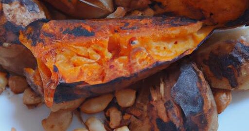 Kořeněné pečené batáty s arašídy