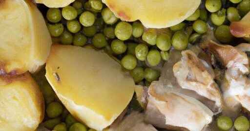 Kuřecí gratin s brambory a hráškem