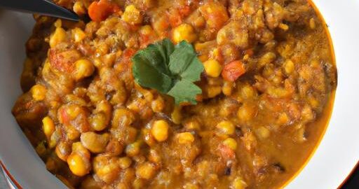 Kari z červené čočky a kukuřice
