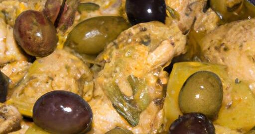 Tajine s kuřecím masem a olivami