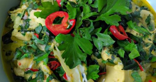 Zelený kari s koprem