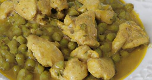 Kuřecí maso s kari a hráškem