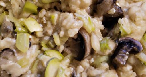 Risotto s houbami a pórkem