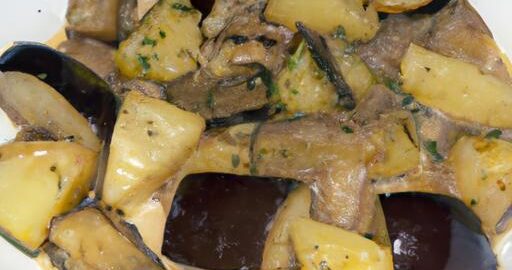 Dušené lilky a brambory