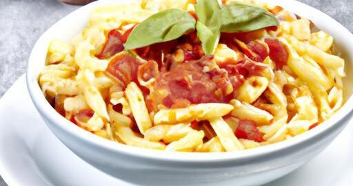 Těstoviny s rajčatovou omáčkou a bazalkou