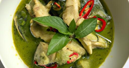 Zelený thajský curry s kuřecím masem