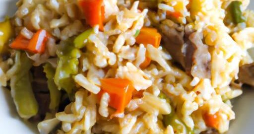 Rýžový podkroví s masem a zeleninou