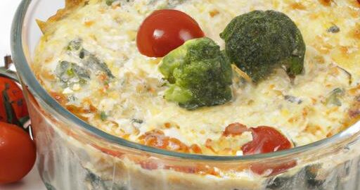 Brokolicový nákyp sýrem a rajčaty