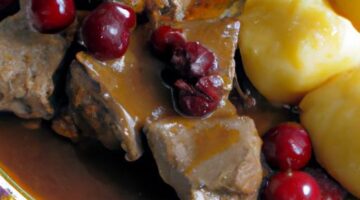 Hovězí s brusinkami a karlovarskými knedlíky