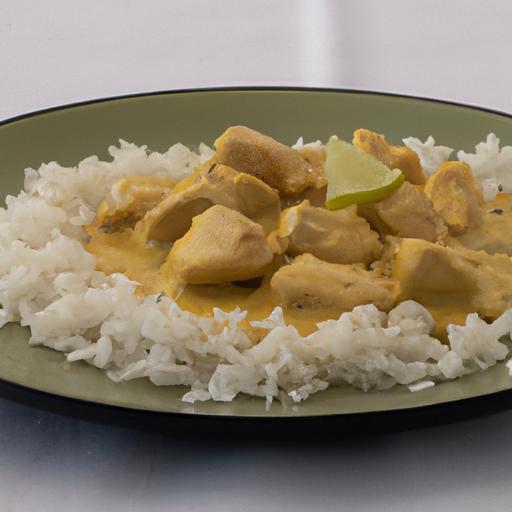 Korma kuřecí s rýží a kokosem