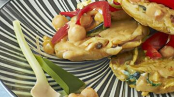 Rýžové placky s cizrnou a zeleninou