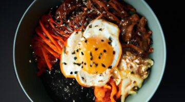 Korejské bibimbap s vejcem