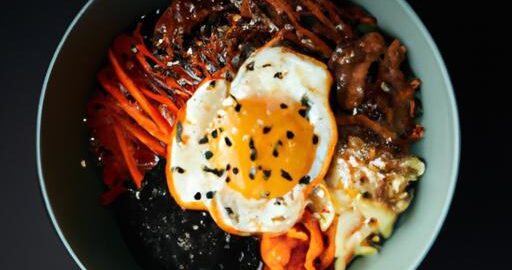 Korejské bibimbap s vejcem