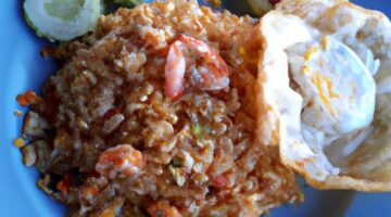 Nasi goreng s krevetami a kachním vejcem