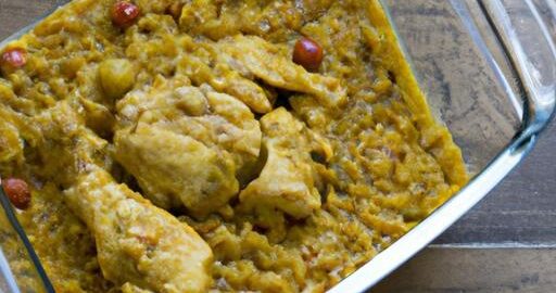 Zapečená kuřecí kari s rýží