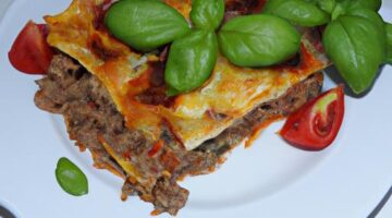 Lasagne s hovězím masem a bazalkou