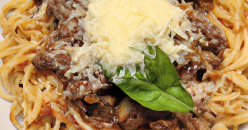 Parmazánové hovězí špagety s bazalkou