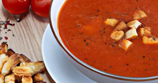 Rajčatová polévka s krutony