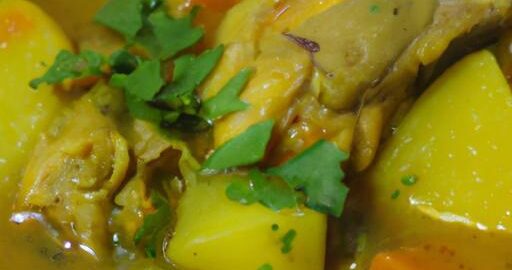 Hráškový kari s kuřecím masem