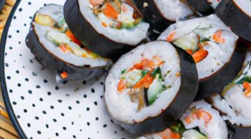 Korejské pikantní kuřecí kimbap rolls