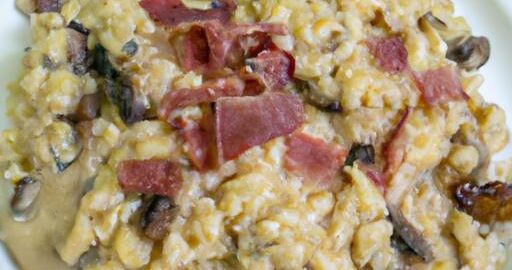 Rizoto s houbami parmským šunkou