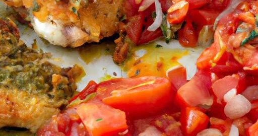 Kuřecí řízek s pestem a rajčaty