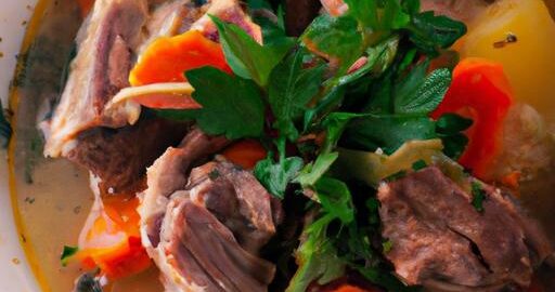 Bobová polévka s jehněčím masem